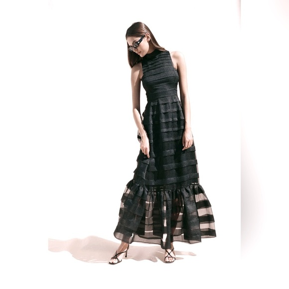 New NWT STAUD Spiral Dress Black - Picture 1 of 6